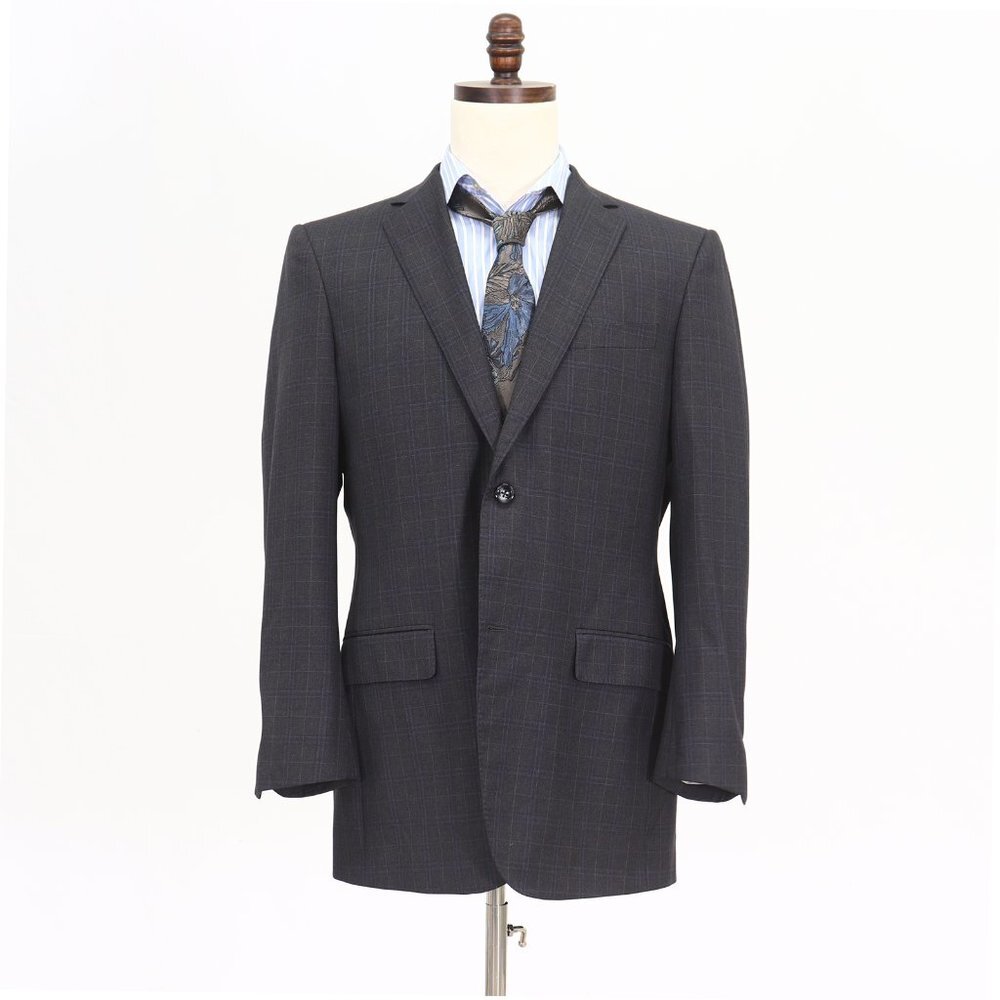 Bespoke 42R Gray Check 2-Button Sport Coat Blazer Jacket O142